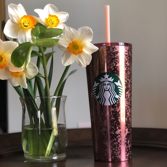 NWT Starbucks Stainless Rose Gold Splatter Tumbler - Picture 4 of 4